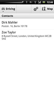 Contacts with addresses are displayed.Press the required contact.