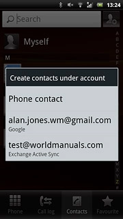 If required, press Phone contact or the required email address.