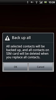 Press OK.After a moment the contacts are copied.