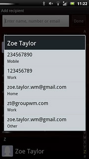 Press the required phone number or the required email address.