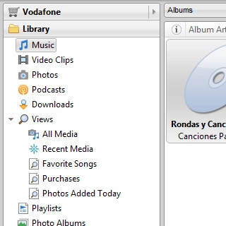 Press Music below Library on the left side of the screen.