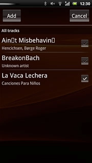 When the box next to an audio file is ticked (V), the audio file is selected.