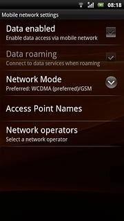 Press Data enabled to activate or deactivate data connections.