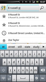Press the required destination.