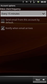 Press the drop down list below Inbox check frequency.