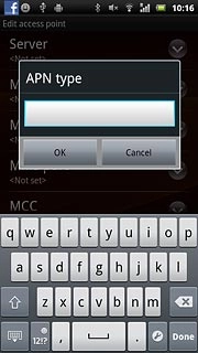 Key in default and press OK.