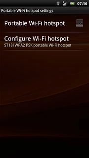 If required, press Configure Wi-Fi hotspot.