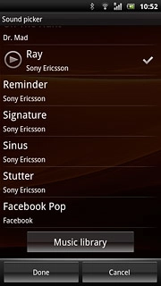 Press the different message tones to listen to them.