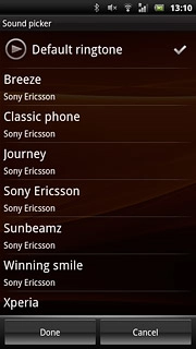 Once you've found a ring tone you like, press Done.