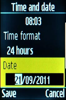 Scroll to Date and key in the date.