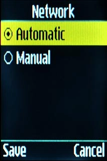 Scroll to Automatic and press the Navigation key.
