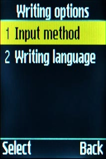 Scroll to Input method and press the Navigation key.