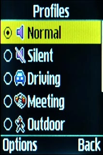 Highlight the active profile and press Options.