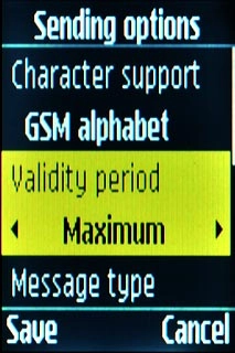 Scroll to Validity period and press Navigation key right or Navigation key left to select Maximum.