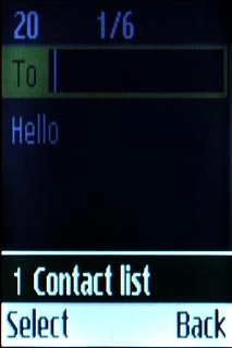 Scroll to Contact list and press the Navigation key.