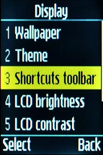 Scroll to Shortcuts toolbar and press the Navigation key.