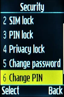 Scroll to Change PIN and press the Navigation key.