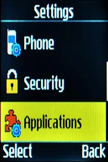 Scroll to Applications and press the Navigation key.