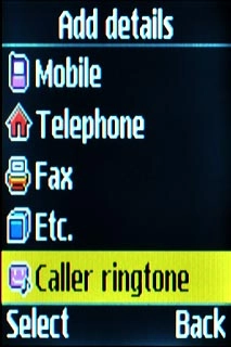 Scroll to Caller ringtone and press the Navigation key.