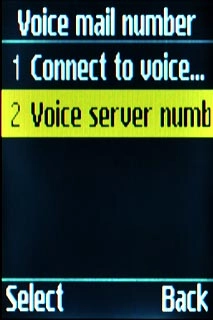 Scroll to Voice server number and press the Navigation key.