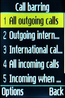 Highlight one of the following options:All outgoing calls
