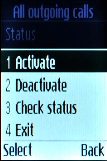 Scroll to Activate and press the Navigation key.The action is confirmed on the display.