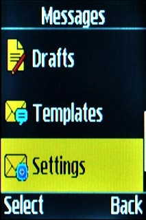 Scroll to Settings and press the Navigation key.