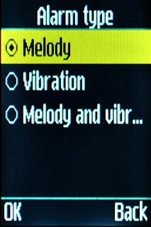 Highlight Melody, Vibration or Melody and vibration and press the Navigation key.