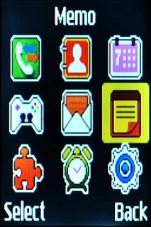 Scroll to Memo and press the Navigation key.