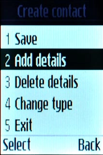 Scroll to Add details and press the Navigation key.