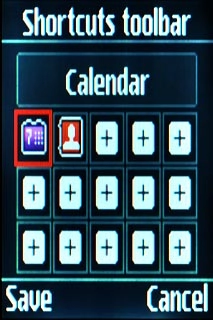 Highlight the required position to move the shortcut.