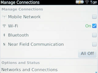 When the box next to the menu item is ticked (V), Wi-Fi is turned on.