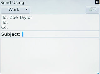 Press Subject.Key in a subject for the email message.