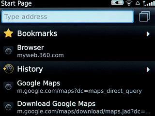 Press the address bar.