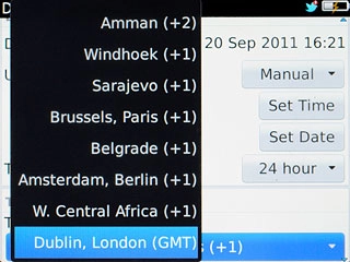 Press the required time zone.