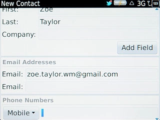 Press the field below Phone Numbers.Key in the required phone number.