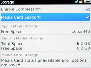 When the box next to the menu item is ticked (V), use of memory card is activated.