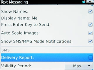 Press Delivery Report to turn request for delivery reports on or off.
