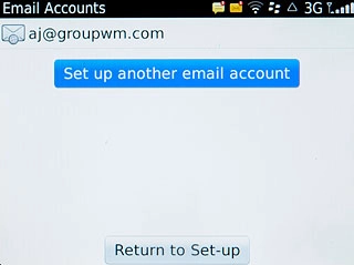 If you have already set up an email account:Press Set up another email account.