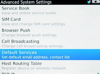 Press Default Services.