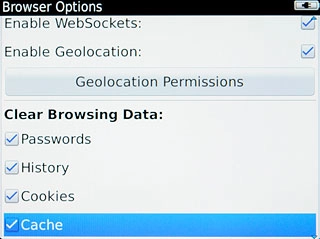 When the box next to the menu item is ticked (V), it's selected.