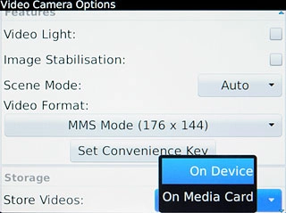 Press On Device or On Media Card.