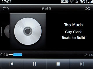 To fast forward or rewind the current audio file:Drag the indicator right or left.