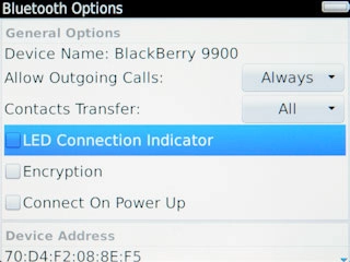 Press the menu item to turn the function on or off.