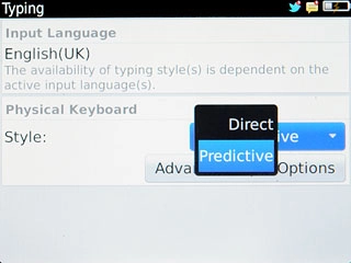 To turn on word suggestions:Press Predictive.