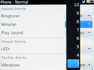 Press the required ring volume.