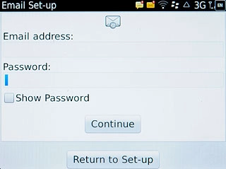 Press the field below Password and key in the password for your email account at your email provider.