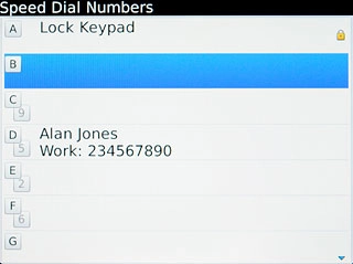 Press the required speed dialling key.