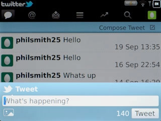 Press What's happening? and key in the required text.