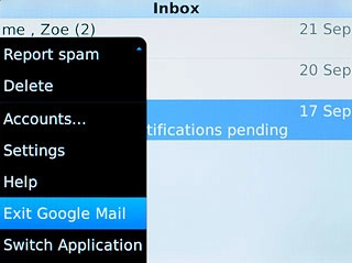 Press Exit Google Mail.